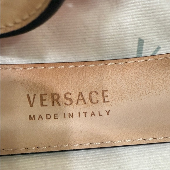 Versace Light Pink Belt – Iconic Medusa Buckle