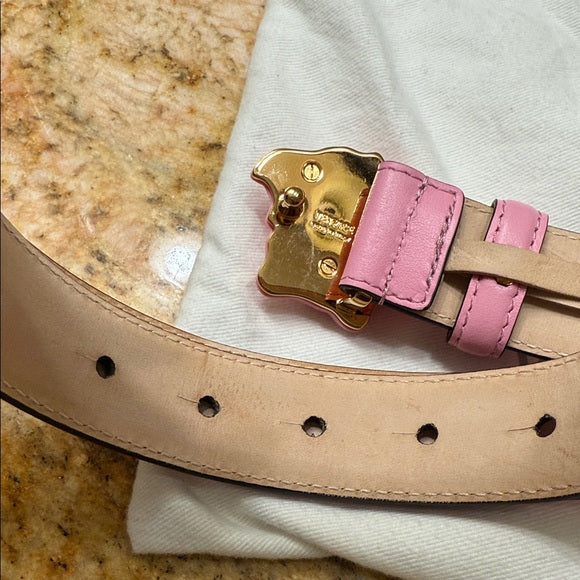 Versace Light Pink Belt – Iconic Medusa Buckle